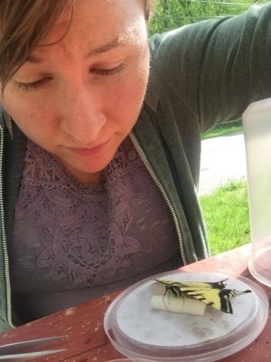 Mary with a butterfly