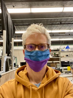 Jake in COVID-19 mask in lab