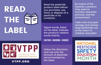 Information on reading pesticide product labels.