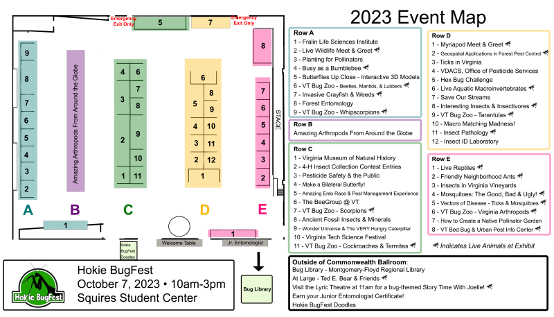 Map of Event with booths labelled